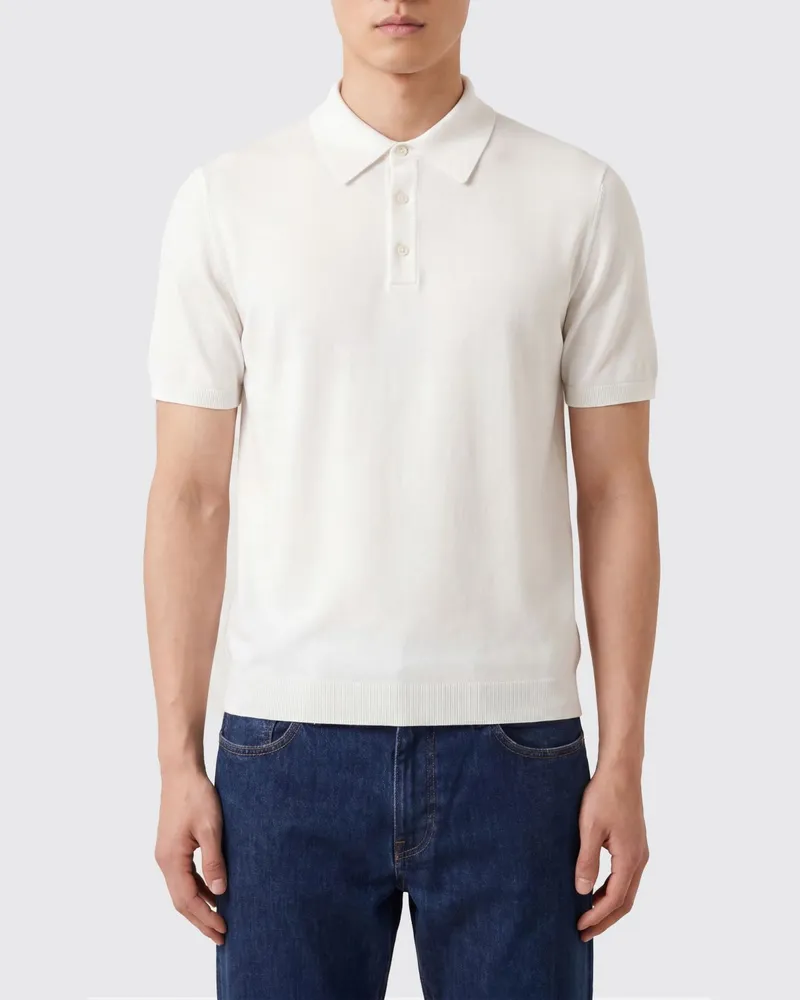 Roberto Collina Strick-Poloshirt Weiß