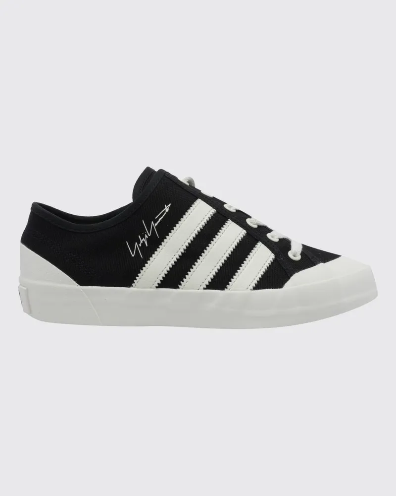 Y-3 Adria Low-Top-Sneakers von aus Canvas mit runder Kappe und Kontrastlogo Schwarz