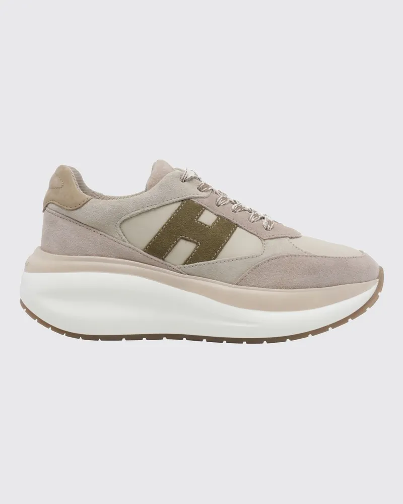 Hogan Maxi I Active Sneaker aus Leder und Wildleder mit Chunky-Sohle Beige