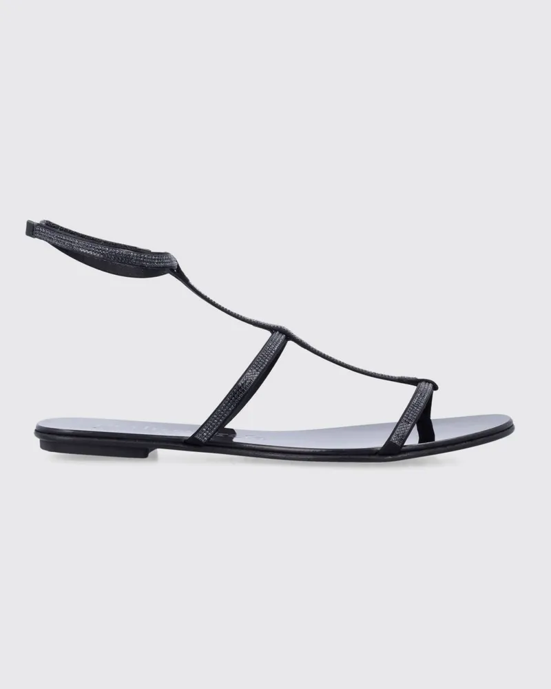 Pedro Garcia Sandalen aus Wildkalbsleder mit Strass Schwarz