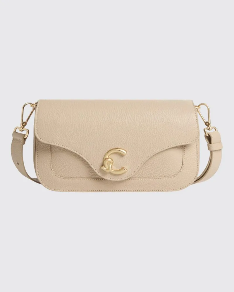 Coccinelle C-Me Tasche aus genarbtem Leder Beige