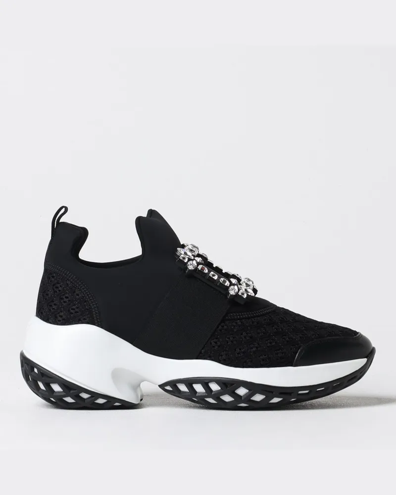 Roger Vivier Viv' Run Sneakers von aus perforiertem Mesh und Neopren Schwarz
