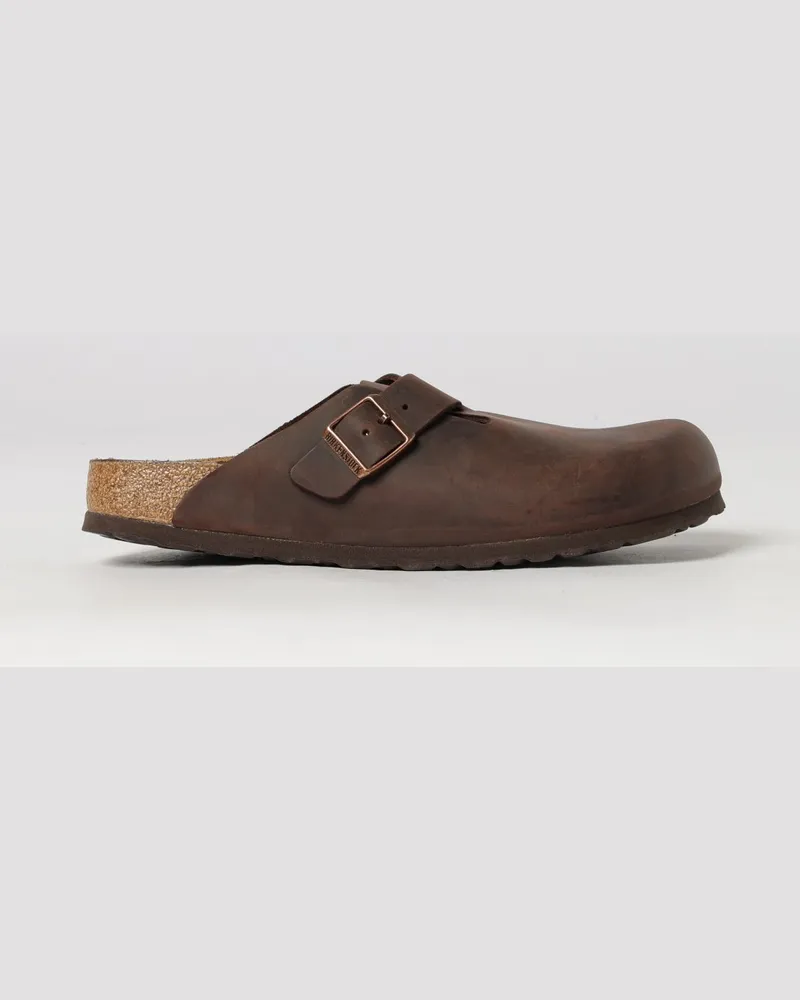 Birkenstock Boston Mules aus geöltem Leder mit verstellbarem Riemen Braun
