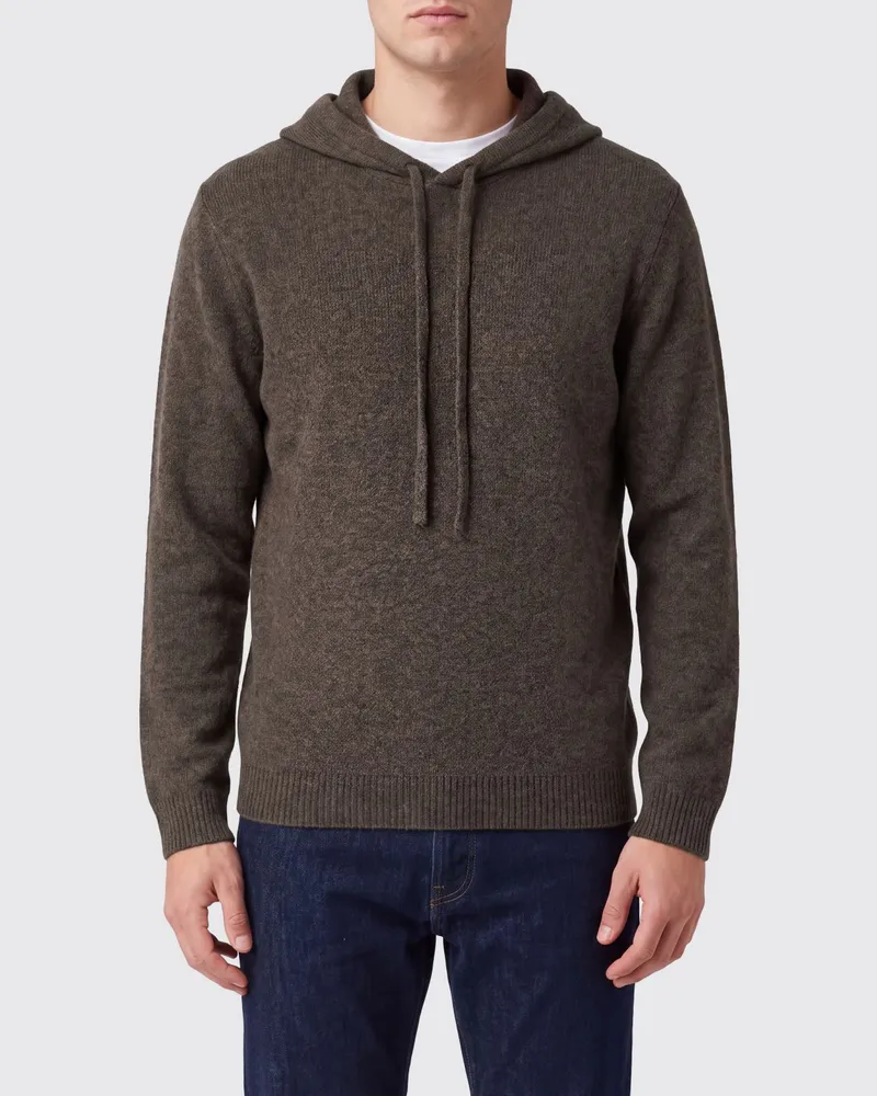 Roberto Collina Strick-Hoodie aus Merinowolle von Braun
