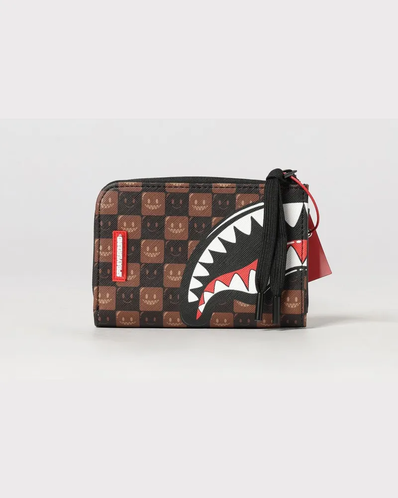 Sprayground Kartenetui aus PVC mit Karomuster und Hai-Logo Bunt