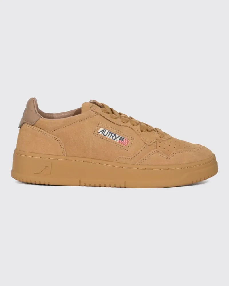 AUTRY Medalist Low Sneaker aus glattem Kalbsleder mit Kontrastdetails Gold