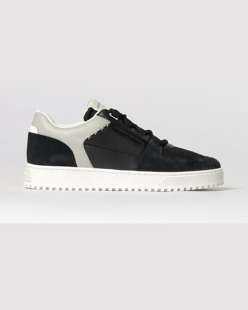 Emporio Armani Sneakers aus Mesh und Wildleder Blau