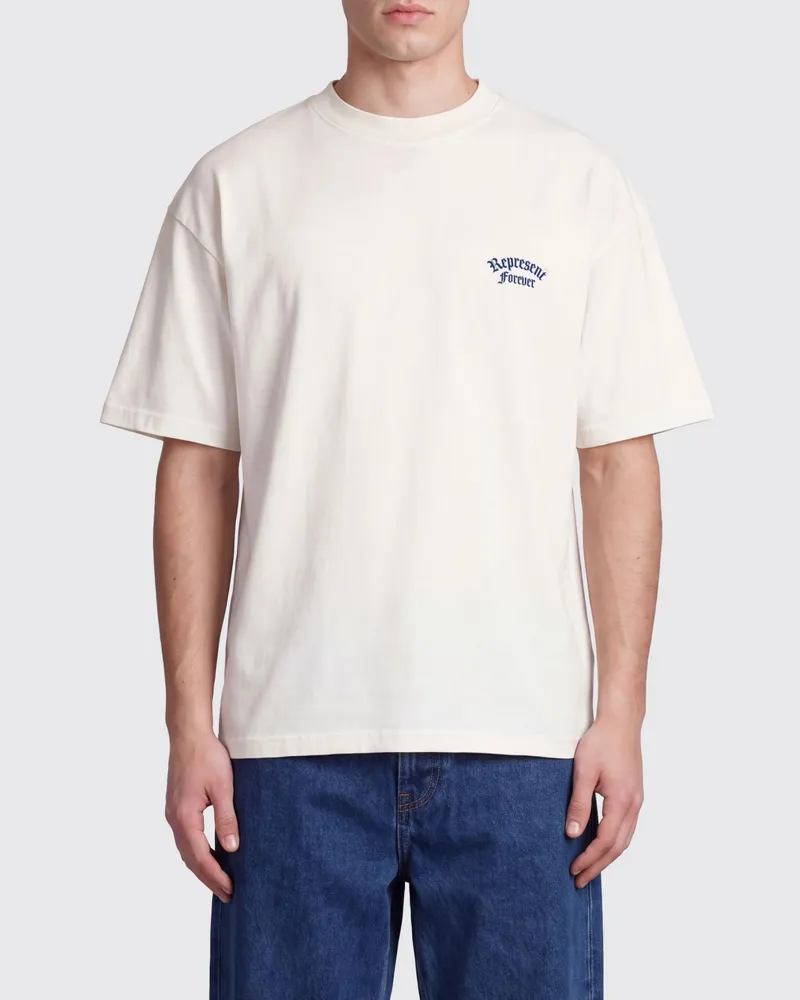 REPRESENT Baumwoll-T-Shirt mit Grafikdruck und Kontrastlogo Weiß