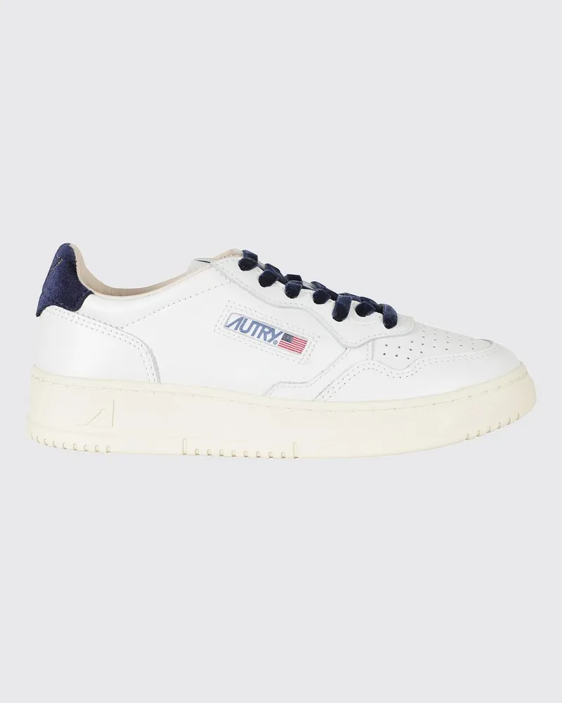 AUTRY Dallas Low Sneaker aus Kalbsleder mit Einsätzen in Python-Optik Blau