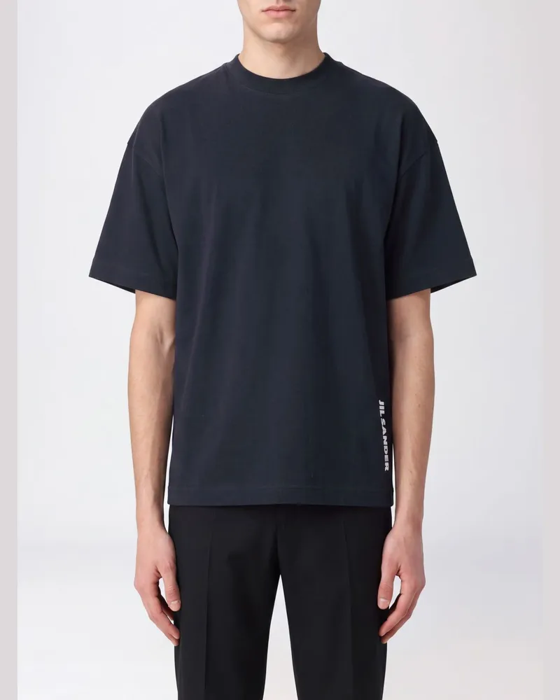 Jil Sander Relaxed-Fit T-Shirt aus Baumwolle mit Kontrast-Logo Blau