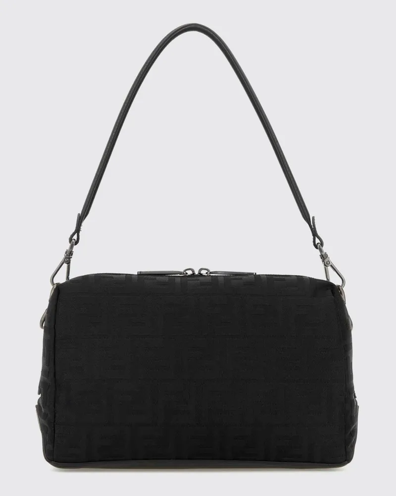 Fendi Lui Pouch aus Nylon mit FF-Monogramm und abnehmbarem Schulterriemen Schwarz
