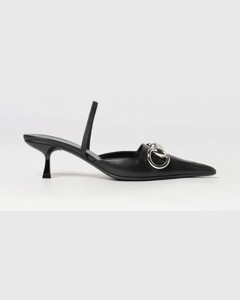 Gucci Boulevard Slingback-Pumps aus Leder mit mittlerem Absatz und Horsebit-Detail Schwarz