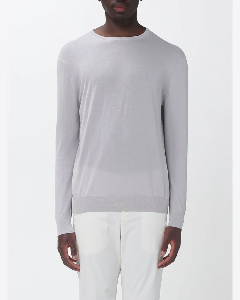 Ballantyne Basic Baumwoll Rundhalspullover Grau