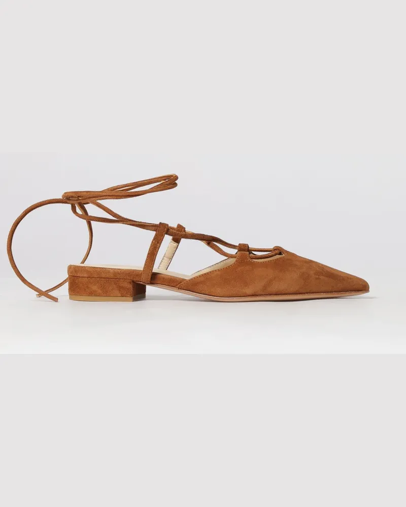 Anna F. Ballerinas aus Wildleder Burnt