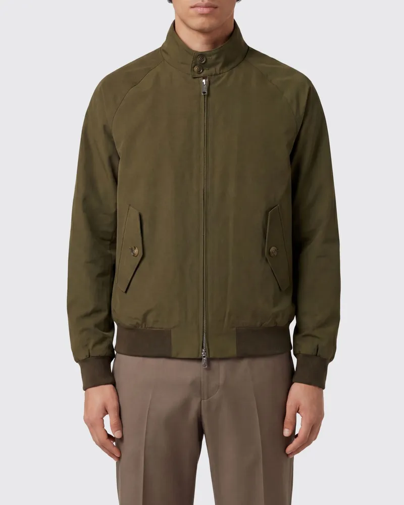 Baracuta Bomberjacke aus Baumwollmischung mit Stehkragen und Reißverschluss Grün