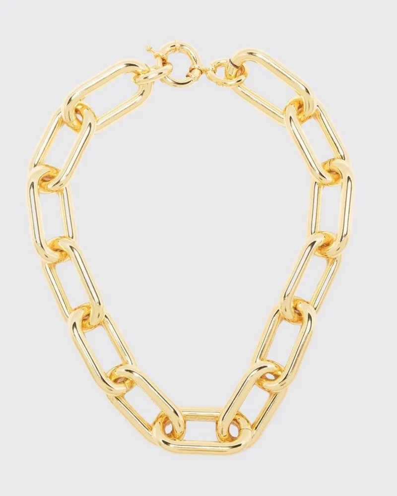 Federica Tosi Choker-Halskette von aus stahlfarbenem Messing mit Karabinerverschluss Stahl