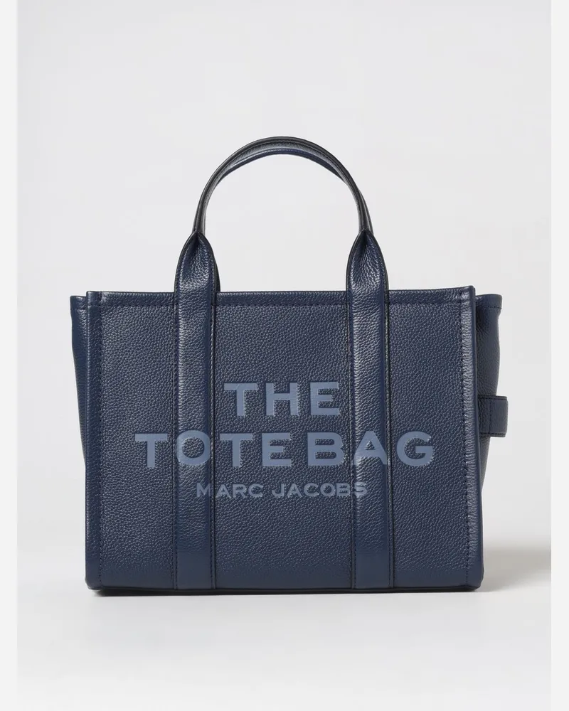 Marc Jacobs The Tote Bag Medium Tasche aus genarbtem Leder Blau