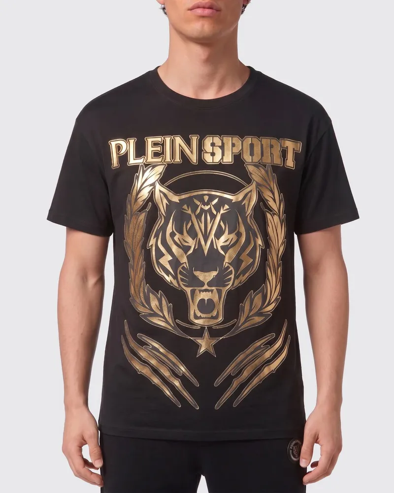 Philipp Plein T-Shirt aus Baumwolle mit Grafikprint und Kontrastlogo Schwarz