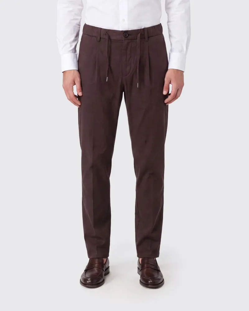 Herno Resort Slim-Fit-Hose aus technischer Mikrofaser mit Kordelzug Braun