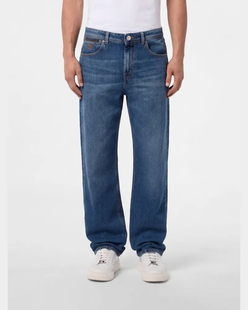 Billionaire Relaxed Fit Jeans aus Denim Türkis
