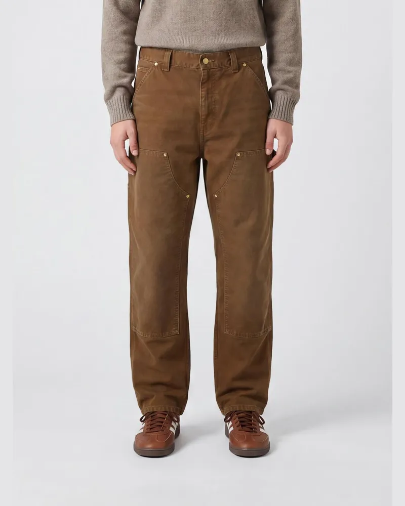 Carhartt WIP Weit geschnittene OG Single Knee Baumwolldenim-Hose von mit Logo Braun