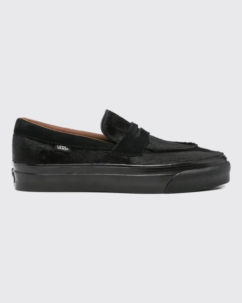 Vans LX Loafer 53 Slip-On-Sneaker aus Ponyfell mit Riemen und runder Kappe Schwarz
