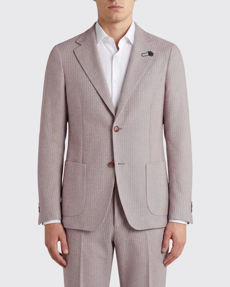LARDINI Einreihiger Blazer aus Baumwolle Beige