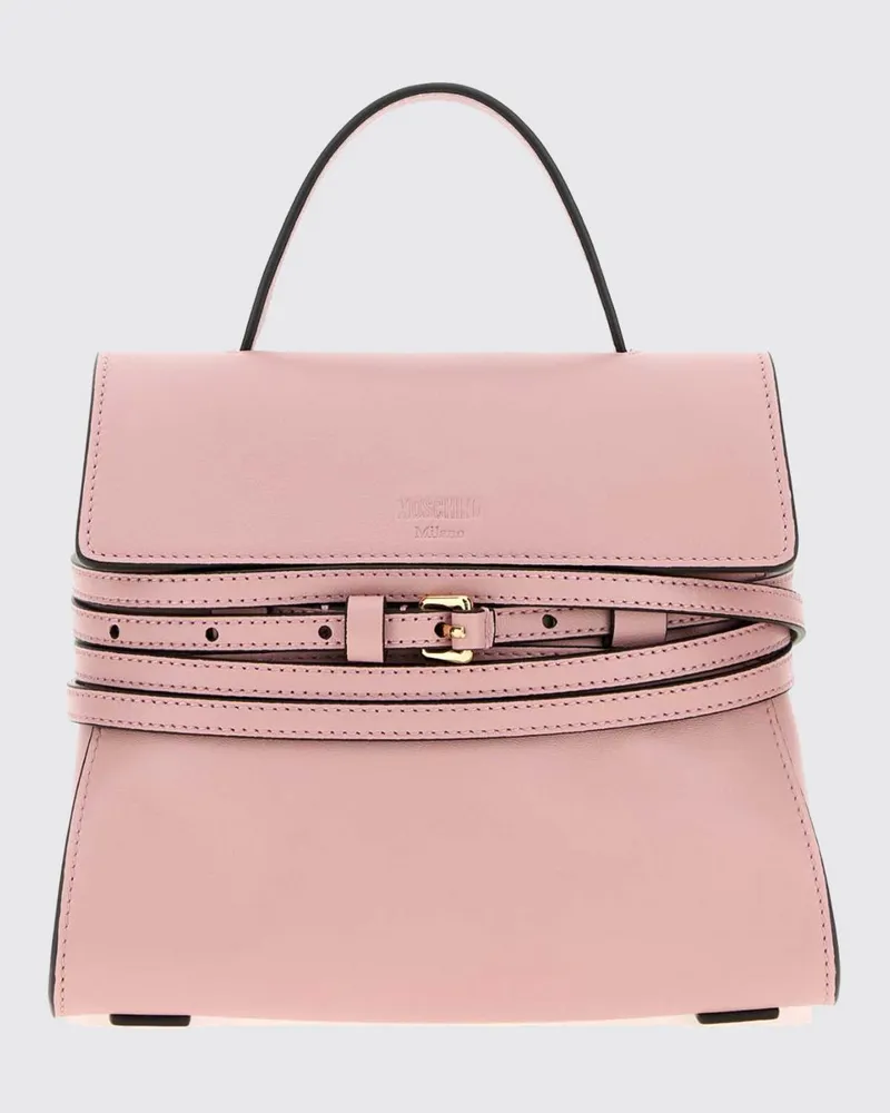 Moschino Tie Me Mini-Handtasche aus Leder mit Schulterriemen Pink