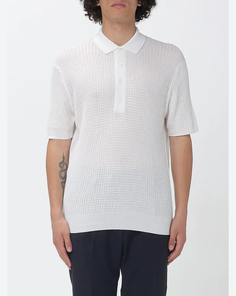 Corneliani Baumwoll-Strickpolo Weiß