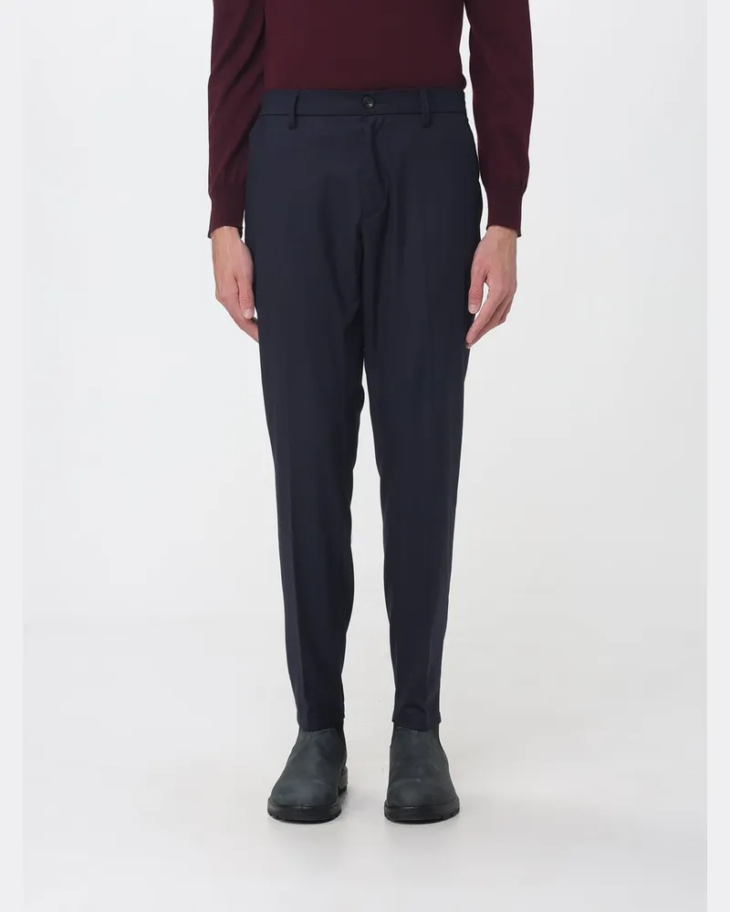 Siviglia Slim-Fit Chinohose aus Wollmischung mit Leistentaschen Blau