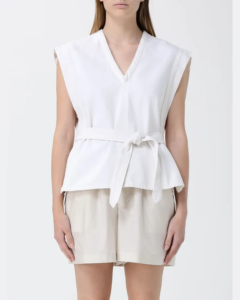 Christophe Lemaire Ärmelloses Denim-Top Weiß