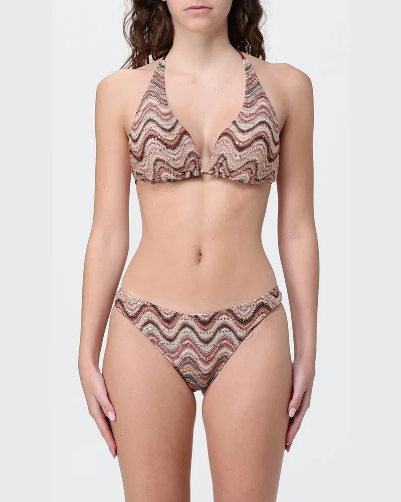 MC2 Saint Barth Besticktes Bikini-Top Braun