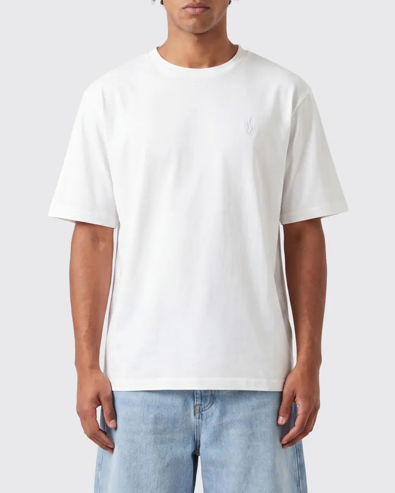 Vision Of Super Rundhals-T-Shirt aus Baumwolle mit Ton-in-Ton-Logo Weiß