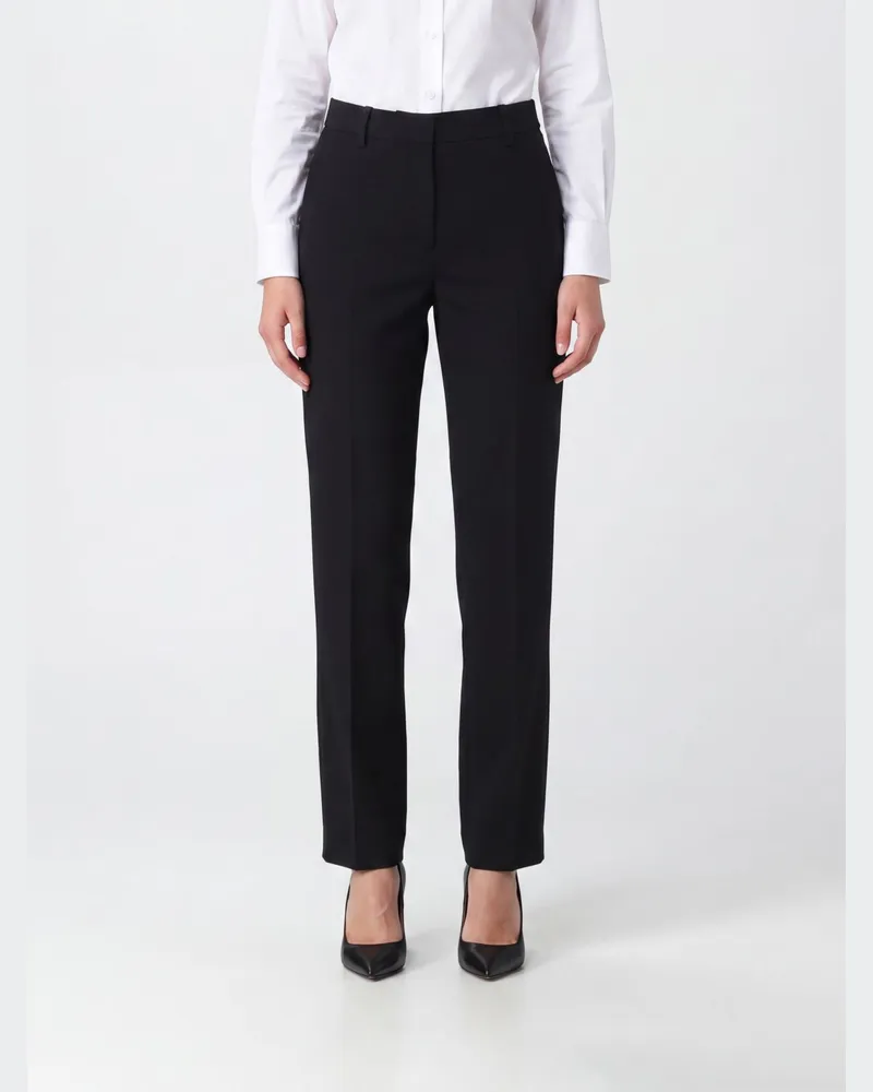 Lanvin Mittelhohe Slim-Fit-Skinny-Hose aus reiner Wolle mit Gürtelschlaufen Schwarz