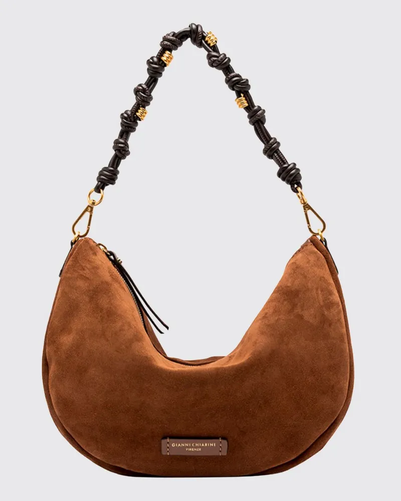 Gianni Chiarini Cleo Schultertasche aus Leder mit geflochtenem Henkel Camel