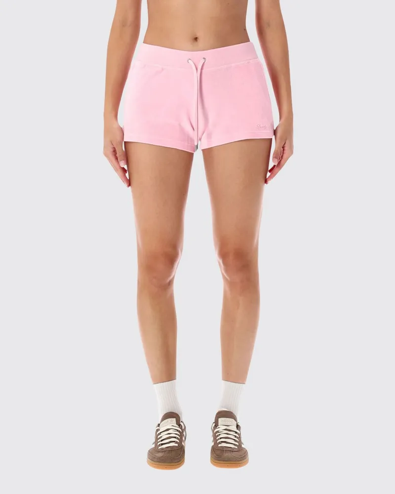 SPORTY & RICH SPORTY  RICH Rosa Baumwollshorts Sporty & Rich mit Kordelzug und Strass-Logo Pink