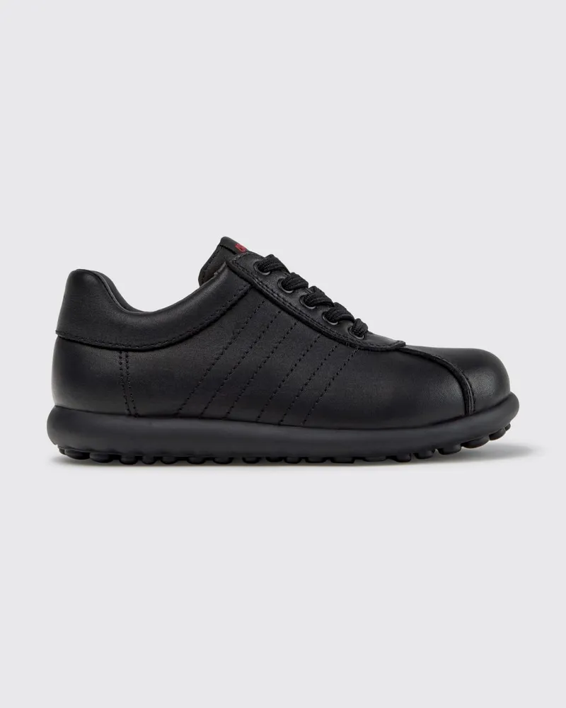 Camper Pelotas Schnür-Sneakers für Jungen aus glattem Kalbsleder Schwarz