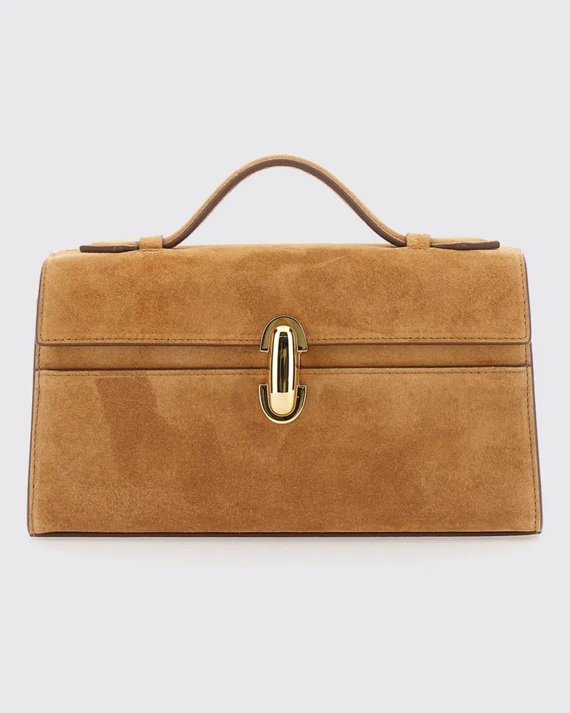 SAVETTE Symmetry Mini-Handtasche aus Wildkalbsleder Camel