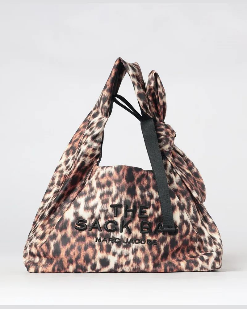 Marc Jacobs The Sack Schultertasche aus Nylon mit Animal-Print und Schleifendetail Braun
