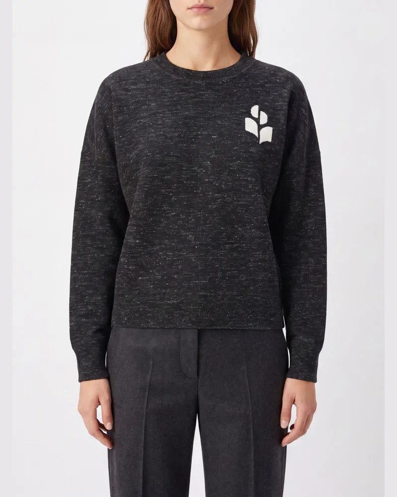Étoile Isabel Marant Atlee Pullover von aus Viskosemischung mit Jacquard-Logo Schwarz