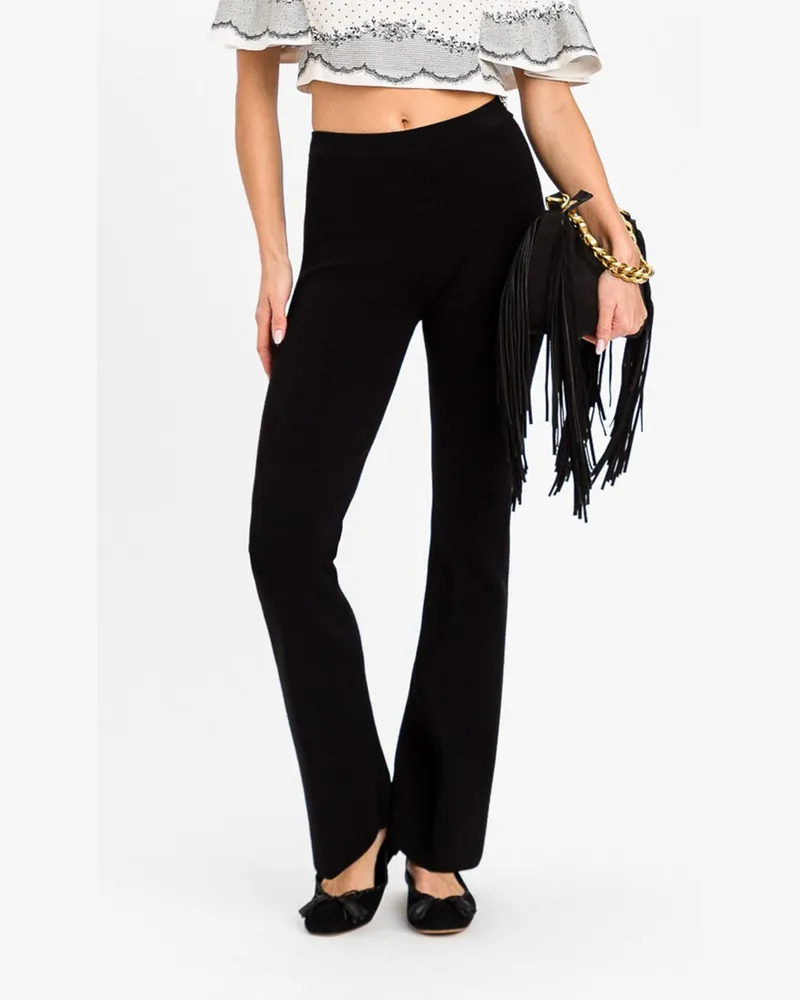 Twin-Set Skinny-Hose aus Viskosemischung mit elastischem Bund und schmaler Passform Schwarz