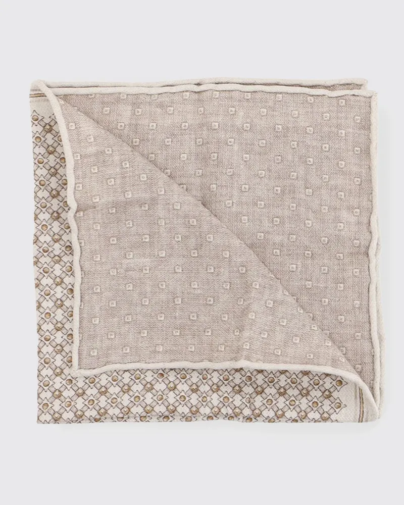 Brunello Cucinelli Seiden-Pochette Braun