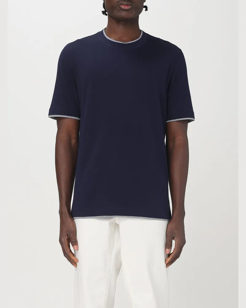 Brunello Cucinelli T-shirt herren Blau