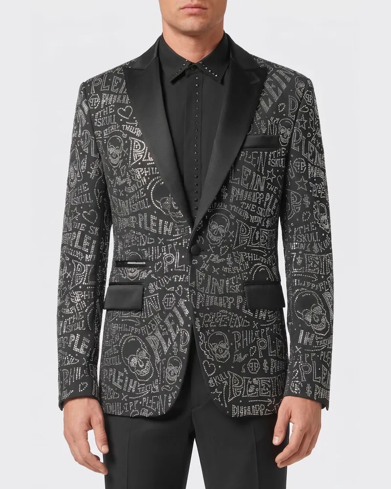 Philipp Plein Einreihiger Blazer Skull Schwarz