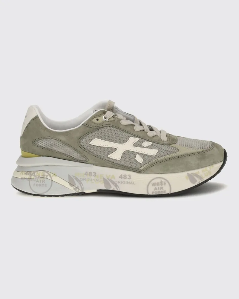 Premiata Moerund Wildleder- und Nylon-Sneakers Olive