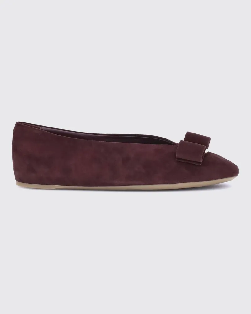 Ferragamo Ballerinas damen Weinrot