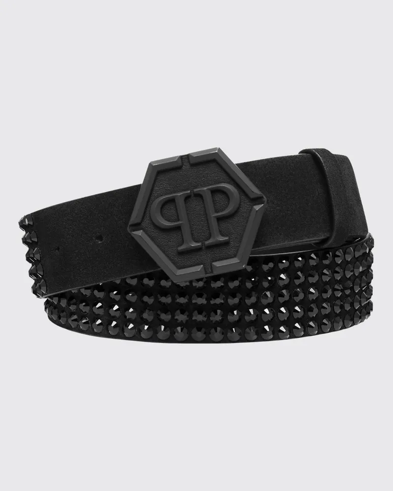 Philipp Plein Nietenleder-Gürtel Schwarz