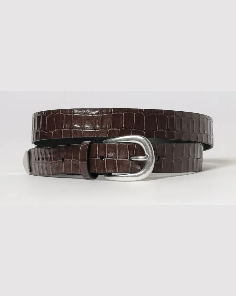 Paul Smith Gürtel aus Leder mit Krokoprägung Braun