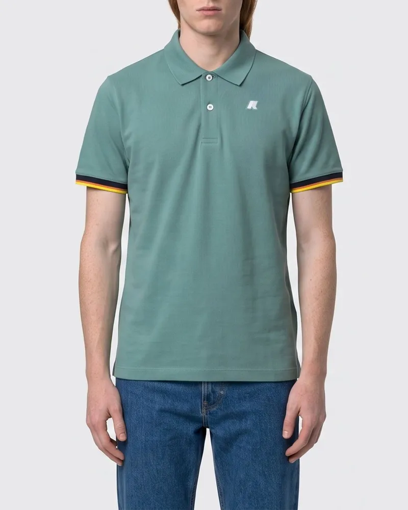 K-Way Basic-Baumwoll-Polohemd mit Mini-Logo Waldgrün