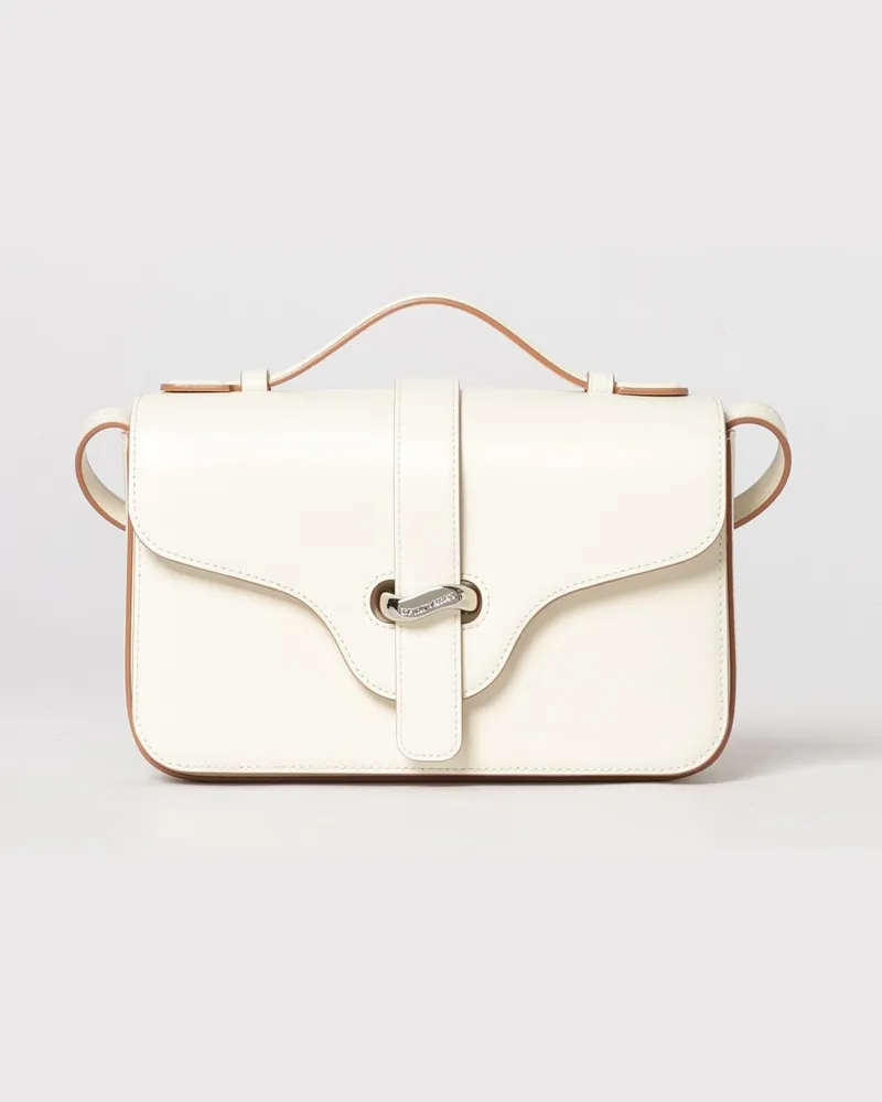 Emporio Armani Umhängetasche aus Rindsleder Ivory